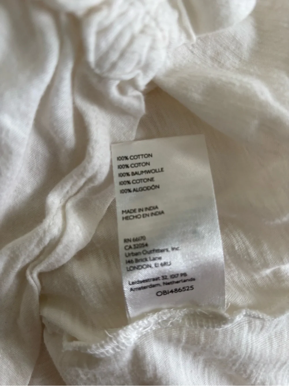 Anthropologie White Ruched V-Neck Puff Sleeve Top S
